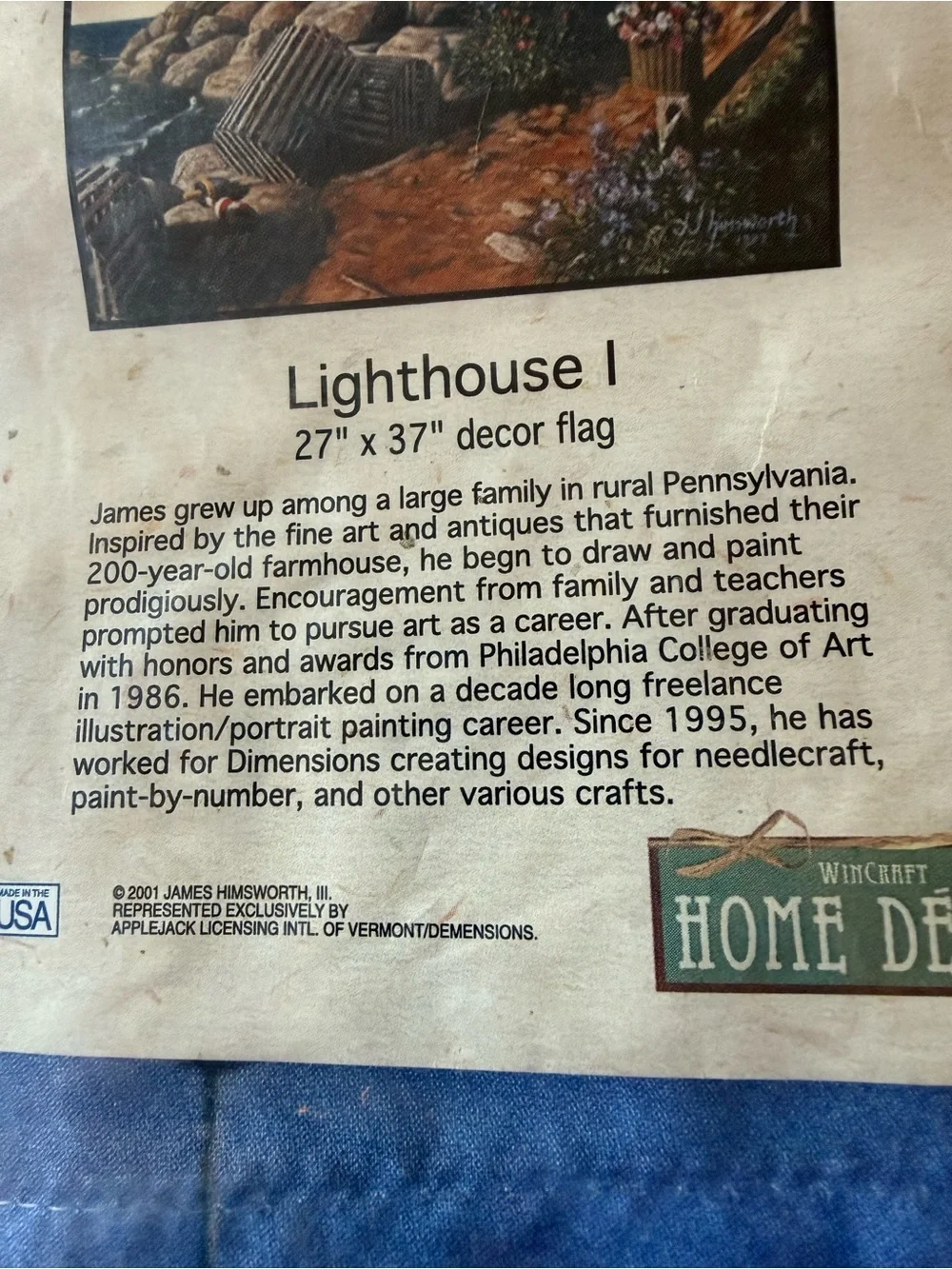 New Lighthouse Decor Flag 27”x37” James “JJ” Himsworth Print Made In USA